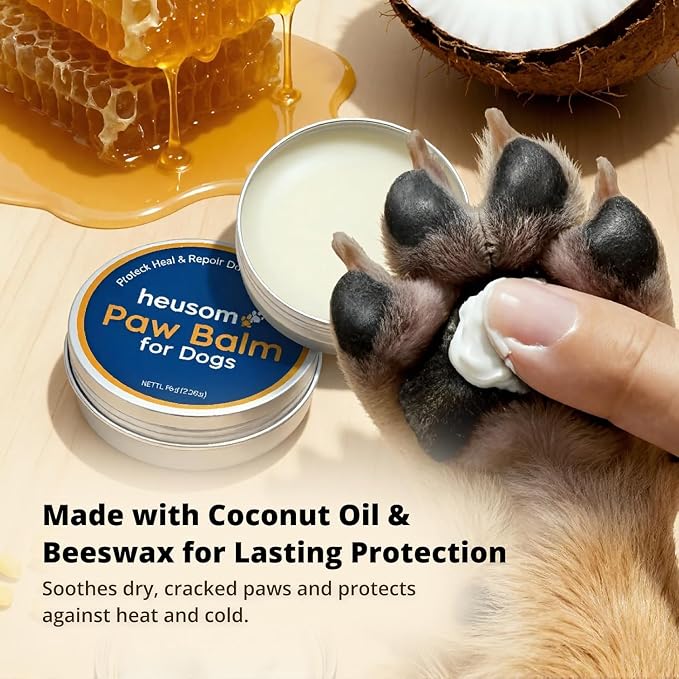 Silent Groom Pro Organic Pet Paw & Nose Balm | Natural Moisturizer for Dogs & Cats - Paws, Pads, Nose & Elbow | Lick Safe Cream with Coconut Oil & Beeswax | Anti-Dry Skin Relief & Protector | 2 Pack