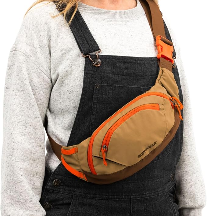 Ruffwear, Home Trail Hip Pack, Dog Walking Fanny Pack Crossbody with Adjustable Belt, Treat Pouch, Poop Bag Holder, Phone Pocket, Hands-Free for Training, Hiking, Running, Travel, Brown Bear