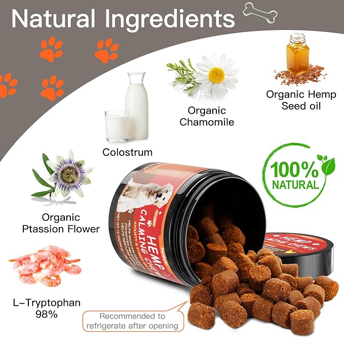 Advanced Calming Chews for Dogs - 240 Count Flavored Soft Chews for Anxiety, Stress & Barking Relief, Pet Supplement, All Ages & Sizes - (Chicken)