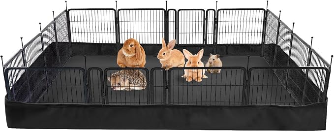 AKEfit Guinea Pig Cage Liner Tarp Bottom Waterproof and Washable for Rabbits, Bunny, Chinchesillas, Hedgehog, Ferrets and Hamsters, 48 "L x 24 "W x 4 "H-Black