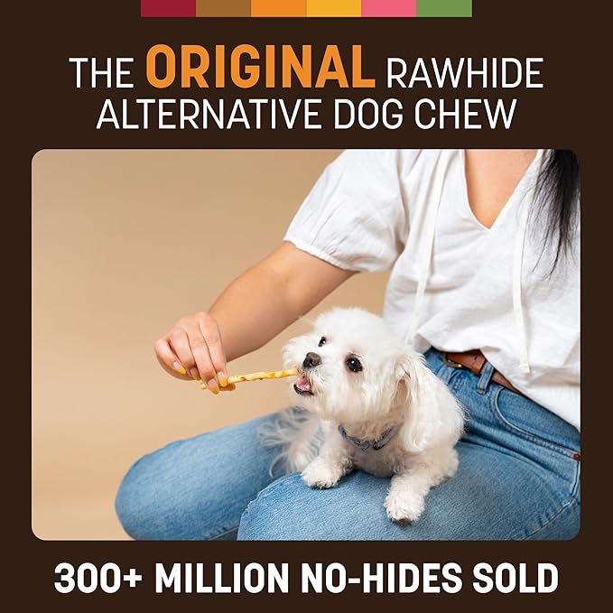 Earth Animal No Hide Stix - Long Lasting Rawhide Free Small Dog Chews Sticks, Chicken - 80 Count Extra Value Pack