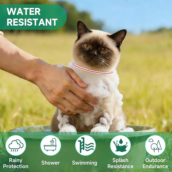 Flea Collar for Cats, 4 Pack Flea and Tick Prevention for Cats, 32 Months Cat Flea Treatment, Adjustable Cat Flea Collars, Waterproof Cat Flea and Tick Treatment Collar, Flea Treatment for Cat