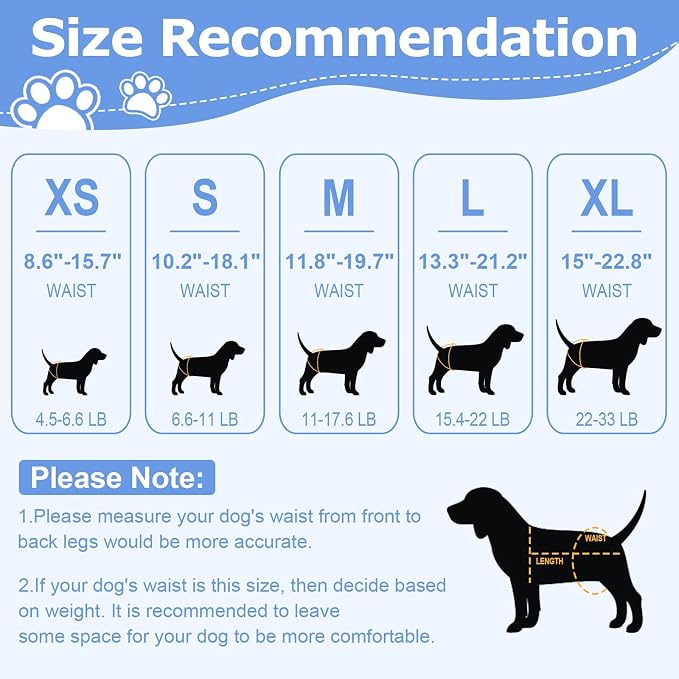 Ambreview Dog Diapers Female, Disposable Diapers for Female Dog with Stretchy Waist, Pull Up Puppy Wraps for Doggie in Heat Period Super Absorbent Leak-Proof Doggy Diaper for Dogs 100PCS (L)