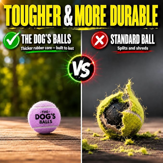 The Little Dog’s Balls Small Dog Tennis Balls 6-Pack Lilac Floats in Water | Our fetch balls combine non-abrasive felt exterior and a thicker rubber core Durable Dog Toy for Outdoor Play & Training