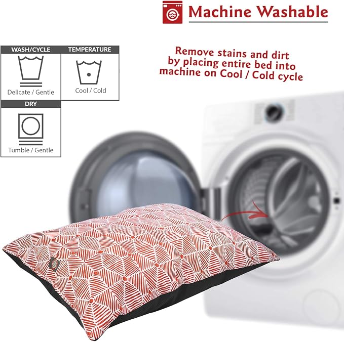 Majestic Pet Rectangle Medium Dog Bed Washable – Non Slip Comfy Pet Bed – Dog Crate Bed Super Value Pillow Dog Bed – Dog Kennel Bed for Sleeping - Dog Bed Medium Breed 35 x 28 Inch – Charlie Salmon