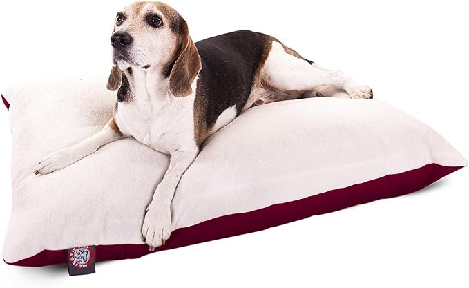 Majestic Pet Rectangle Medium Dog Bed Washable – Removable Slipcover Pet Bed – Dog Crate Bed Super Value Pillow Dog Bed – Dog Kennel Bed for Sleeping - Dog Bed Medium Breed 30 x 40 Inch – Burgundy
