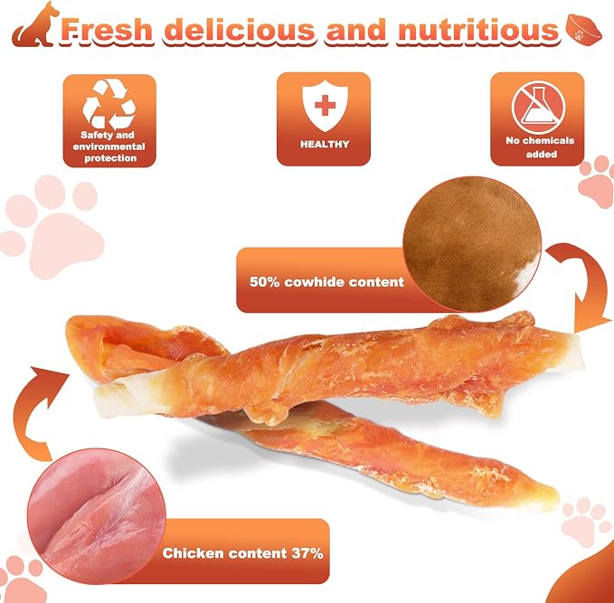 Chicken Wrapped Rawhides Dogs Treats