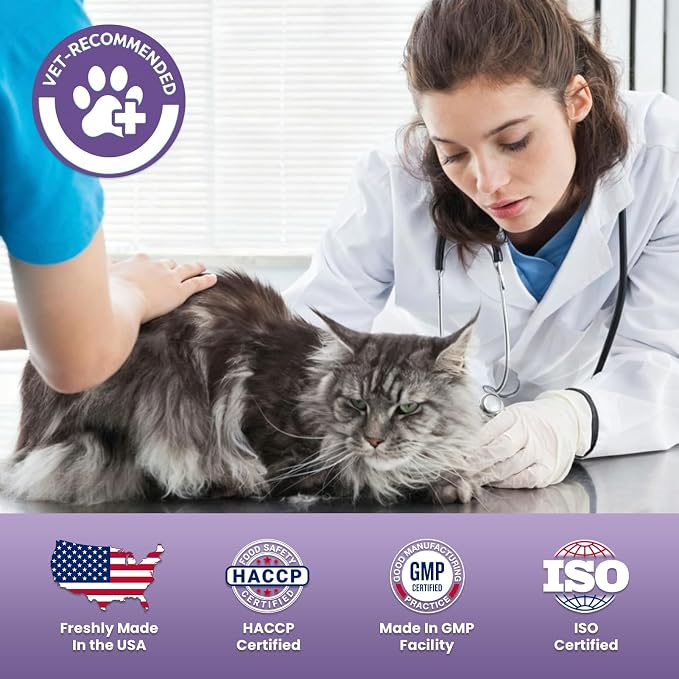 Calming Treats for Cats, 500 Crunchy Creamy Calm Chews Relieve Anxiety, Stress & Reduce Aggression with Melatonin & GABA All Cats Promotes Relaxation for Travel, Vet Visits, Separation -Chicken Flavor