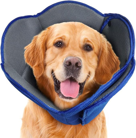 Soft Dog Cone Collar Alternative to Stop Licking,Comfort Recovery Collar for Large, Medium,Small Dogs,Adjustable Elizabethan Collar Alternative,Dogs Recovery Collar After Surgery,Blue,XL