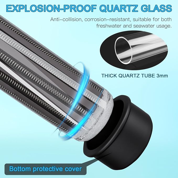 LYPHARD AQUARIUMS Aquarium Heater, 100W Submersible Fish Tank Heater with Precision Adjust Knob Thermostat and Suction Cup Suitable for Saltwater and Freshwater