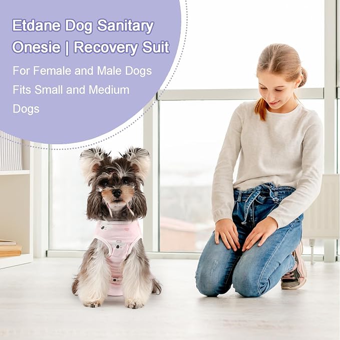 Etdane Dog Period Diapers Small Dog Sanitary Panties Period Suit for Male Female Dogs Diaper Cover for Heat Pink Koala/XL