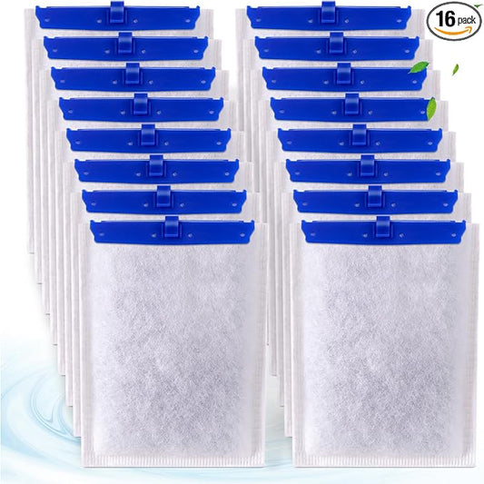 xbbwmrs 16-Pack Large Replacement Filter Cartridges Compatible with Tetra Whisper Bio-Bag Filters Large Aaquarium Filter Cartridges for Whisper 20i/40i /IQ20/30/45/60 PF20/30/40/60 Power Filters