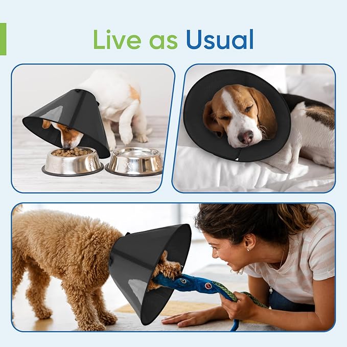 Soft Dog Cone Collar to Stop Licking After Surgery, Mesh Breathable Pet Recovery Collar for Large Medium Dogs, Elizabethan Cone Alternative(XS)