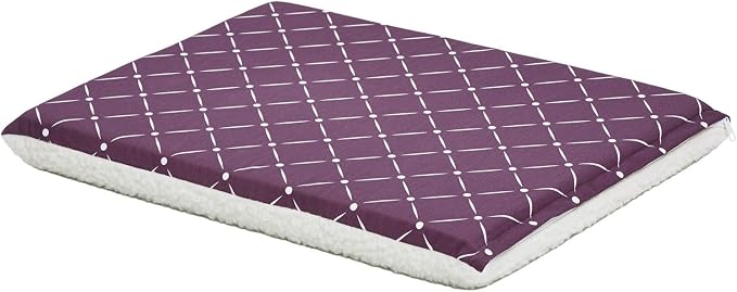 MidWest Homes for Pets Quiet Time Couture Paxton Pet Bed in Plum Fleece with Pillow Cover, Plum, 36"