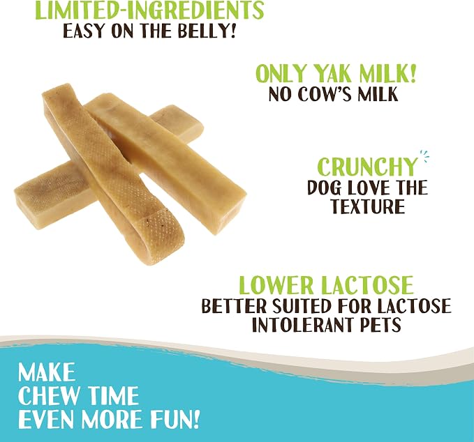 Raw Paws Himalayan Yak Chews for Dogs, Large (3 Pack) - Packed in USA - Tibetan Yak Cheese Dog Chews for Medium to Large Breeds - Hard Milk Dog Chew Bones - Single Ingredient - Long Lasting