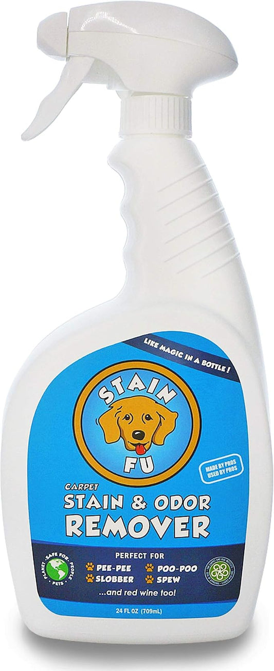 Pet Stain & Odor Remover – Carpet Cleaner Spray for Dog & Cat Urine, Feces, Vomit, Coffee & Wine Stains – Upholstery, Rugs & Furniture Cleaner – 24 oz