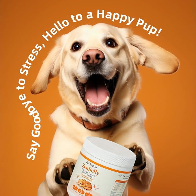 ZenBelly Calming Chews for Dogs, Probiotic Calming Treats for Stress Support, Separation Anxiety, Travel, Thunderstorms & Fireworks, Hemp Free, Grain Free, Chicken Flavor, 120 Soft Chews