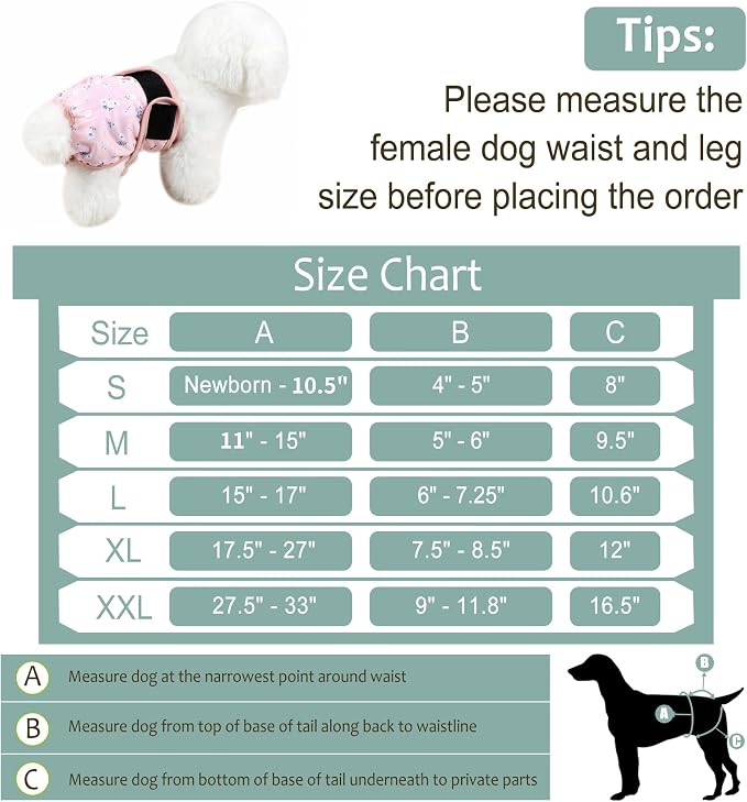 Female Dog Diapers - Premium Reusable Diapers for Doggie in Heat - Highly Absorbent Dog Diapers Female for Pet Incontinence with Adjustable Snaps Flowers, S
