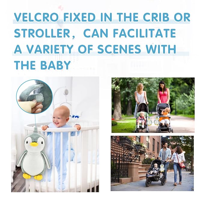 DEARBABY Baby Sleep Soother,Baby Registry Search Baby Soother Cry Baby Shower Gifts Auto Off Timer,Heartbeat Penguin Help Kids Go to Sleep Faster,Mother's Day Gifts