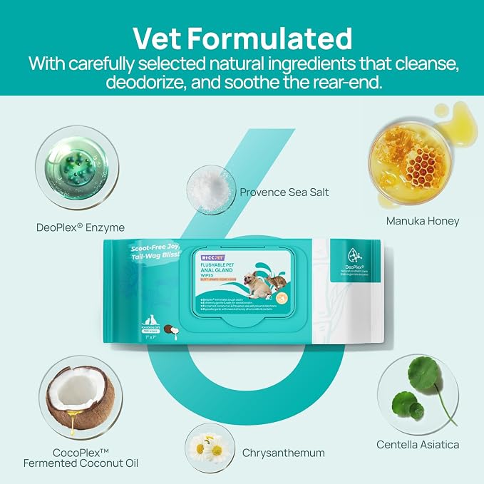 HICC PET Wipes for Dogs & Cats - 400 Counts, Vet Recommended Cleaning Deodorizing & Soothing Allergy Infections Anal Gland Wipes, Hypoallergenic Hydrating & Nourish Fur Dog Wipes for Paw and Butt