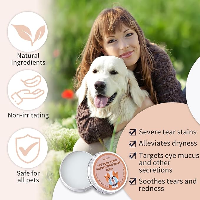 Tear Stain Remover Balm+ Natural Tear Stain Remover Liquid for Dogs and Cats