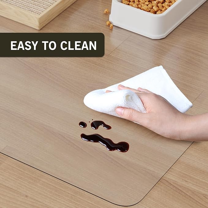 2x3ft Clear PVC Floor Mat, 2mm Thick Waterproof Protective Mat for Hard Floors, Under Refrigerator, Pet Bowls, or Appliances – Cuttable, Easy to Clean