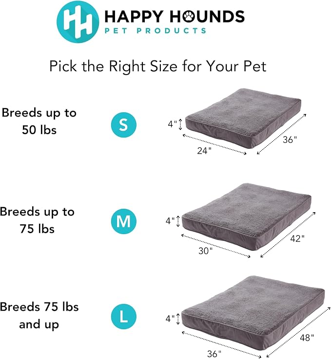 Happy Hounds Daisy Deluxe Supportive Sherpa Dog Bed, Small (36 x 24 in.), Red