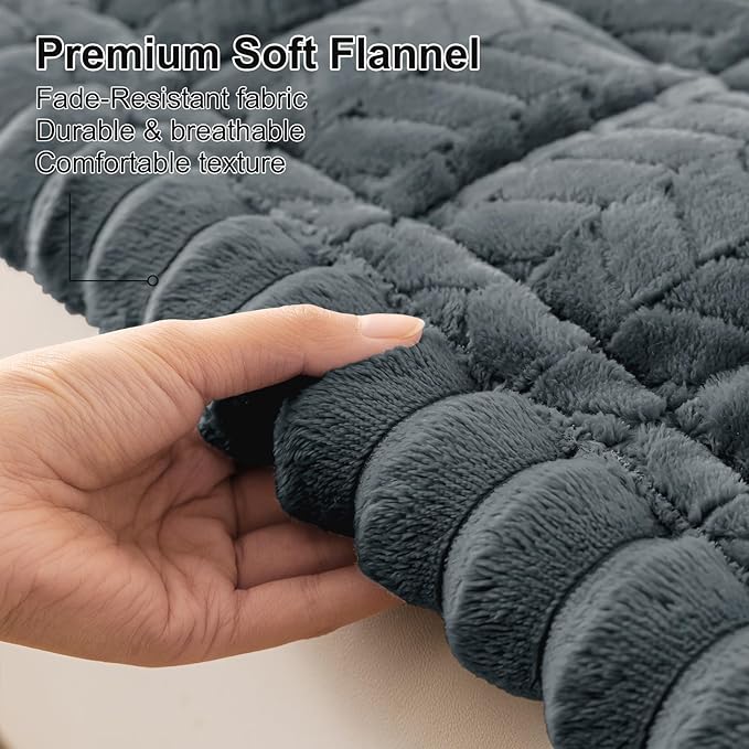 Smiry Couch Cover for Dogs, Non Slip Fuzzy Pet Sofa Covers Washable for 3 Cushion Couch, Soft Thick Furniture Protector for Cats Dogs, Against Fur, Dirt, Scratch Resistant (Dark Grey, 27.6"x70.9")