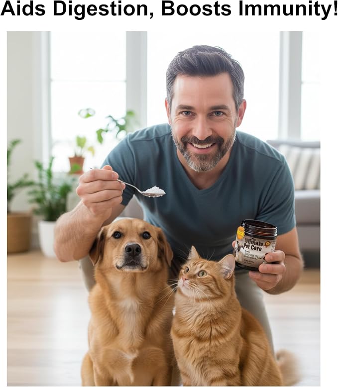 Organic Coconut Oil for Dogs & Cats Skin and Coat, 32 oz, Natural Treatment for Itchy Skin, Dry Elbows, Paws & Nose