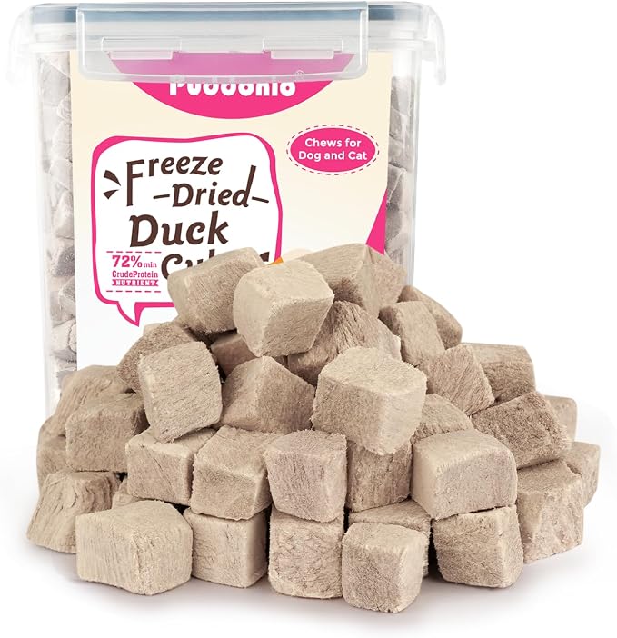 Freeze Dried Dog & Cat Treats – Single Ingredient Duck Breast, High Protein Training Treats & Food Topper, 9.9 oz
