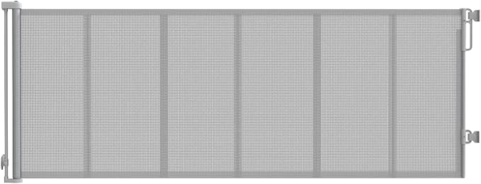 Upgraded 157 inch Retractable Baby Gates Extra Wide with Reinforced Strip, 42" Extra Tall Retractable Gates, 13 Foot Retractable Dog Gate, No Drilling, Retractable Gate for Indoor/Outdoor,Grey