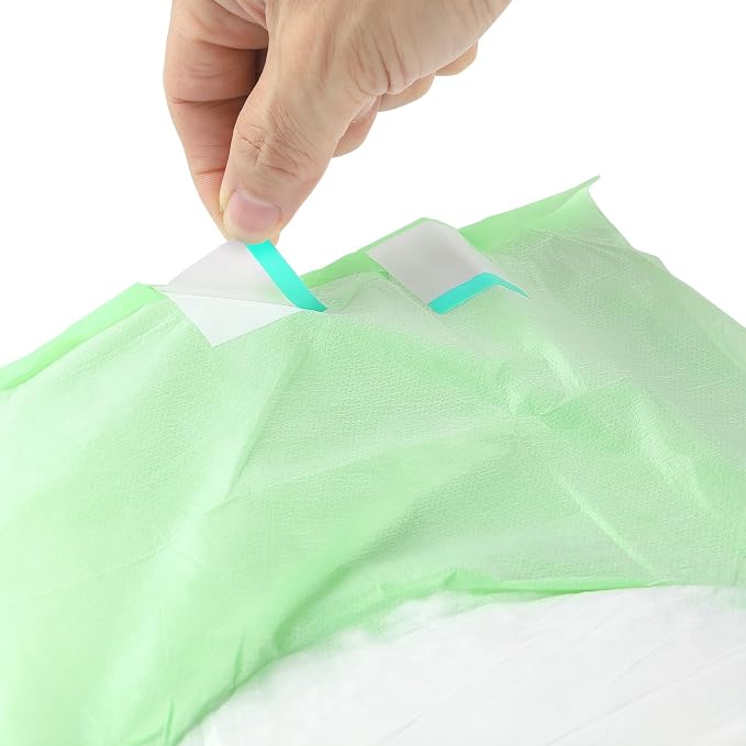 CutiePlusU Disposable Diaper 10 Pieces Protective Underwear Absorbent Briefs Dry Surface- Green (Large 37"-47")