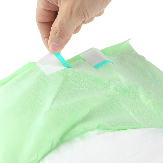 CutiePlusU Disposable Diaper 10 Pieces Protective Underwear Absorbent Briefs Dry Surface- Green (Medium 28"-38")