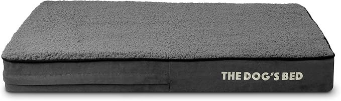 The Dog’s Bed Replacement Outer Cover, Plush Fabric, Grey Plush, Medium, 4-Inch