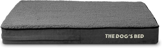 The Dog’s Bed Replacement Outer Cover, Plush Fabric, Grey Plush, Medium, 4-Inch