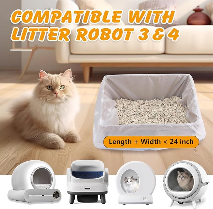 120 Pack Cat Litter Bags & Silicone Cat Litter Mat