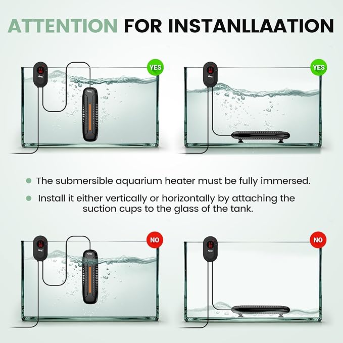 hygger 1200W Aquarium Heater with Controller, Submersible Fish Tank Heater Intelligent Leaving Water Automatica Stop Heating and Overheat Protection,132-264 Gal Turtle Heaters for Freshwater Saltwater
