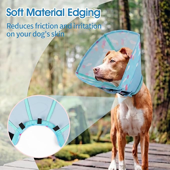 Medium Dog Cone Collar, Dog Elizabethan Collar for Dogs with Durable Material, for Surgery Recovery to Stop Licking and Allow Comfortable Sleep for Medium Breeds,M
