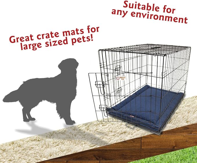 Majestic Pet 720570929982 Villa Crate Dog Bed Mat, Navy Blue, 42"