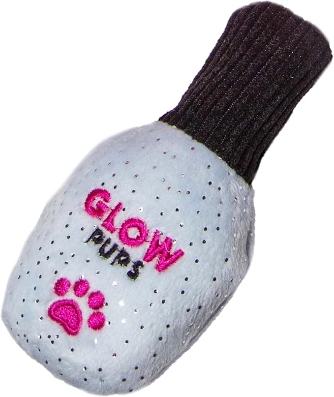 Glow Pups Plush Dog Toy Set, Squeaky Lipstick, Cell Phone and Nail Polish Dog Toys, Crinkle Material, Interactive Fun, Puppy Teething Toys, Pink/Fuchsia (3 Pack)