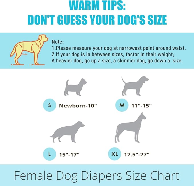 wegreeco Dog Diapers Female (3 Pack), Highly Absorbent Puppy Doggie Dog Diapers for Period, Washable Doggy Diapers for Dogs in Heat, Incontinence, or Excitable Urination (Colorful, X-Large)