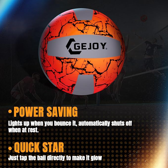 Gejoy Glow in The Dark Ball Gift, LED Light up Basketball Football Volleyball Official Size Ideal Gift for Adult Man Outdoor Sport Birthday Accessories Stuff