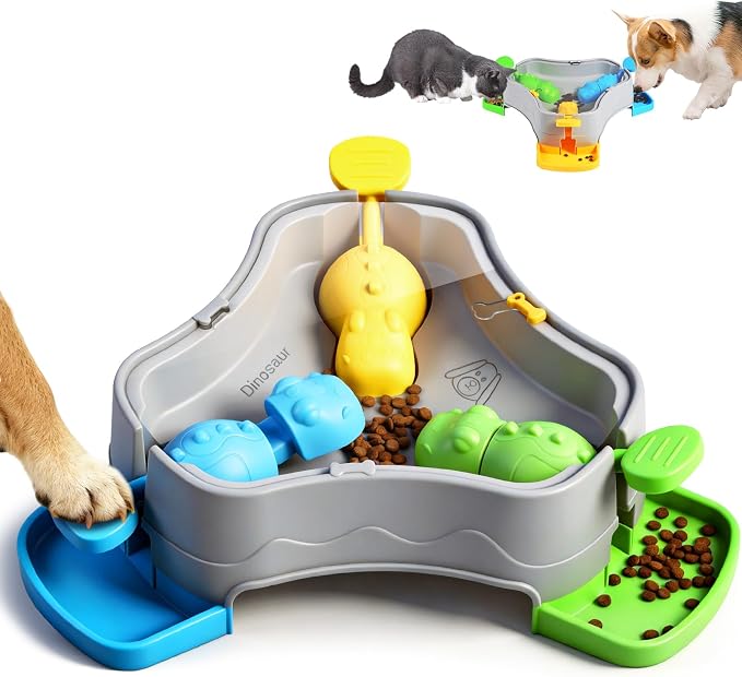3 in 1 Dog Puzzle Toy,Interactive Slow Feeder Dog Bowls to Prevent Choking, Slow Feeder for IQ Training and Entertainment for All Breeds.Mental Stimulation Toy for Dog,Cats and Dogs Love