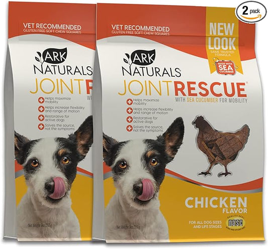 Ark Naturals Joint Rescue Dog Chew, Chicken Flavor, Joint Supplement with Glucosamine & Chondroitin, 2 Pack