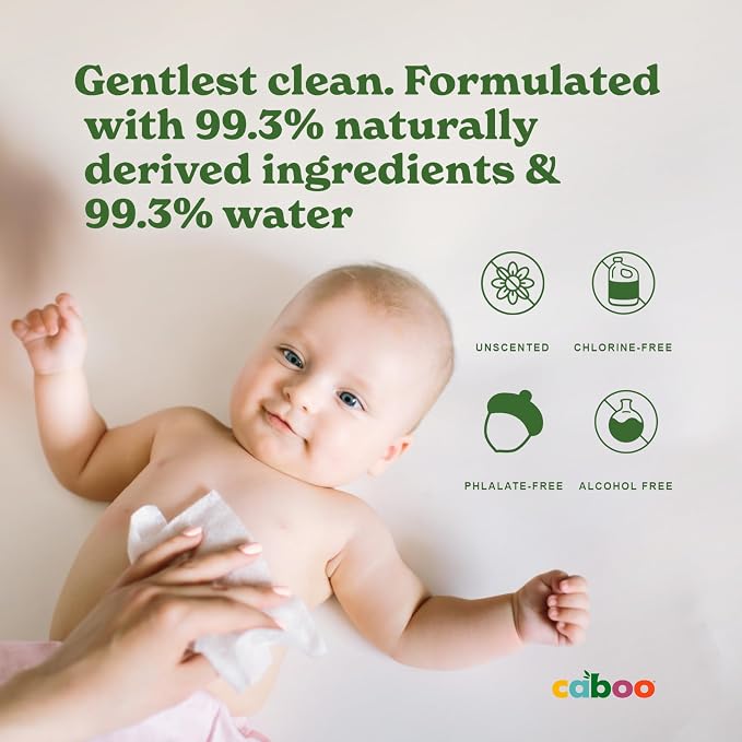 Caboo Baby Wipes 12 Pack + Pet Wipes 2 Pack Bundle - Natural Bamboo Based Paper Products - Sustainable Alternative to Plastics and Papers for Home, Travel, and Personal Care