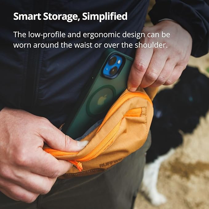 Ruffwear, Home Trail Hip Pack, Dog Walking Fanny Pack Crossbody with Adjustable Belt, Treat Pouch, Poop Bag Holder, Phone Pocket, Hands-Free for Training, Hiking, Running, Travel, River Rock Green