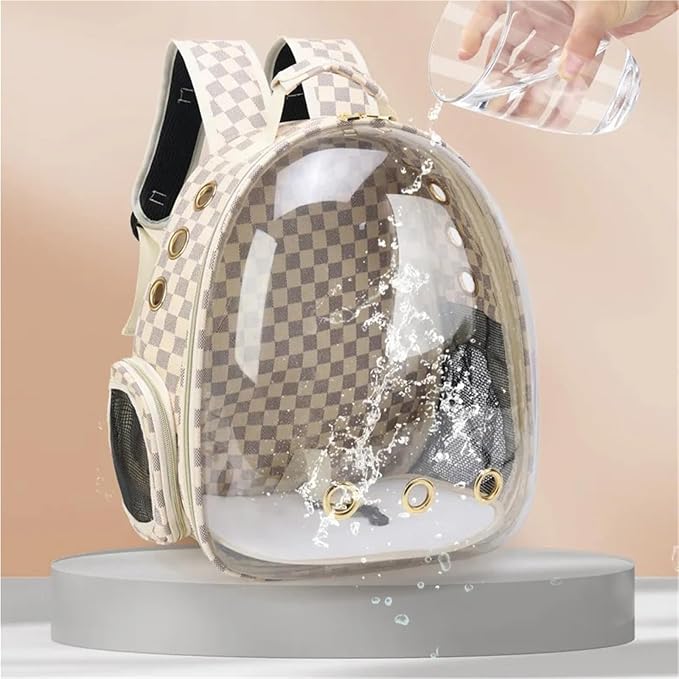 Foldable Quality Pet Carrier Backpack — Portable Nylon Cat & Small Dog Travel Bag with Zipper, Sling Included(Curry)