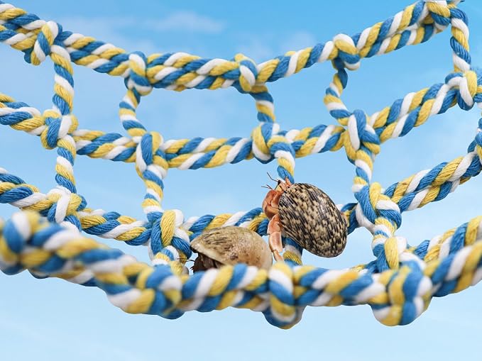 Colorful Bird Rope Net, Rat Climbing Ladder Bridge Toy, Hanging Pet Hammock, Cage Accessories for Small Animals Hamster Parakeets Cockatiels Guinea Pig Chinchilla Ferret - 20 × 7.5 Inch