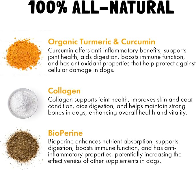 LEGITPET Calming Hemp 30 Treats for Dogs Made in USA with Organic Hemp and Turmeric Curcumin Hip & Joint Dogs Supplement Anti-Inflammatory Support 120 Chewa