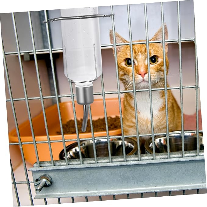 2Pcs No-Leak Pet Water Bottles - Easy Install Hanging Dispensers for Rabbits, Chinchillas, Guinea Pigs, Transparent Design, Durable Materials
